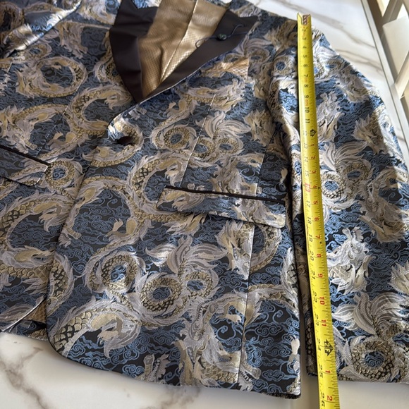 Men’s  Sports Coat, Paisley and Gray.  Size 38 Reg - slim fit NWT - Picture 11 of 13